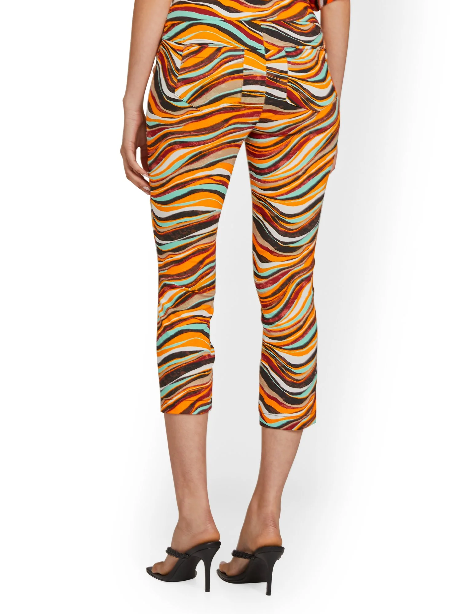 Whitney High-Waisted Pull-On Slim-Leg Capri Pant - Zebra-Print - Image 3