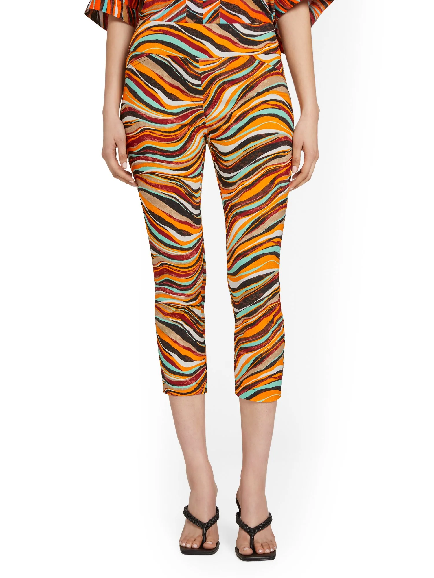 Whitney High-Waisted Pull-On Slim-Leg Capri Pant - Zebra-Print - Image 5