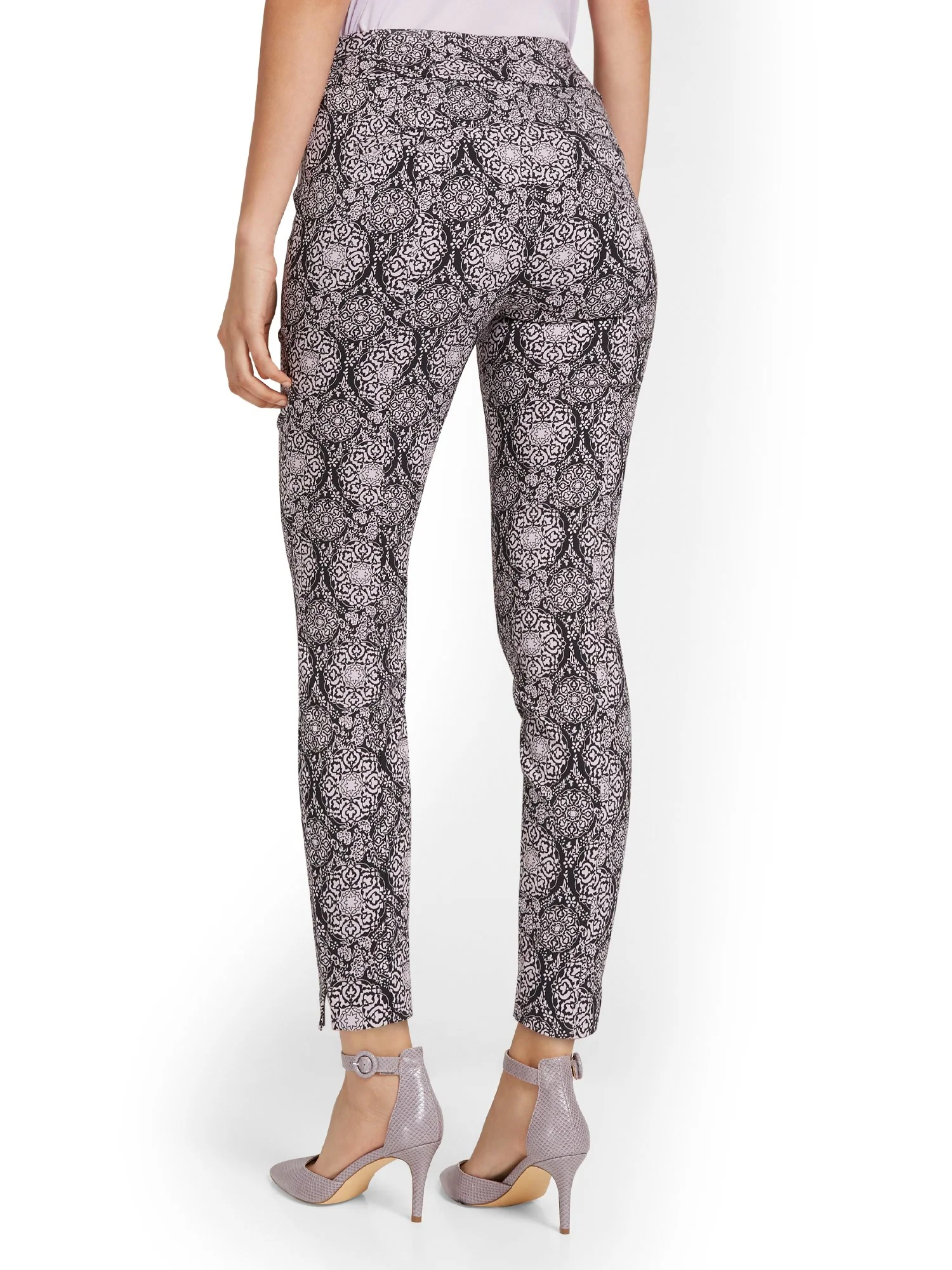 Whitney High-Waisted Pull-On Slim-Leg Pant - Brocade - Image 3