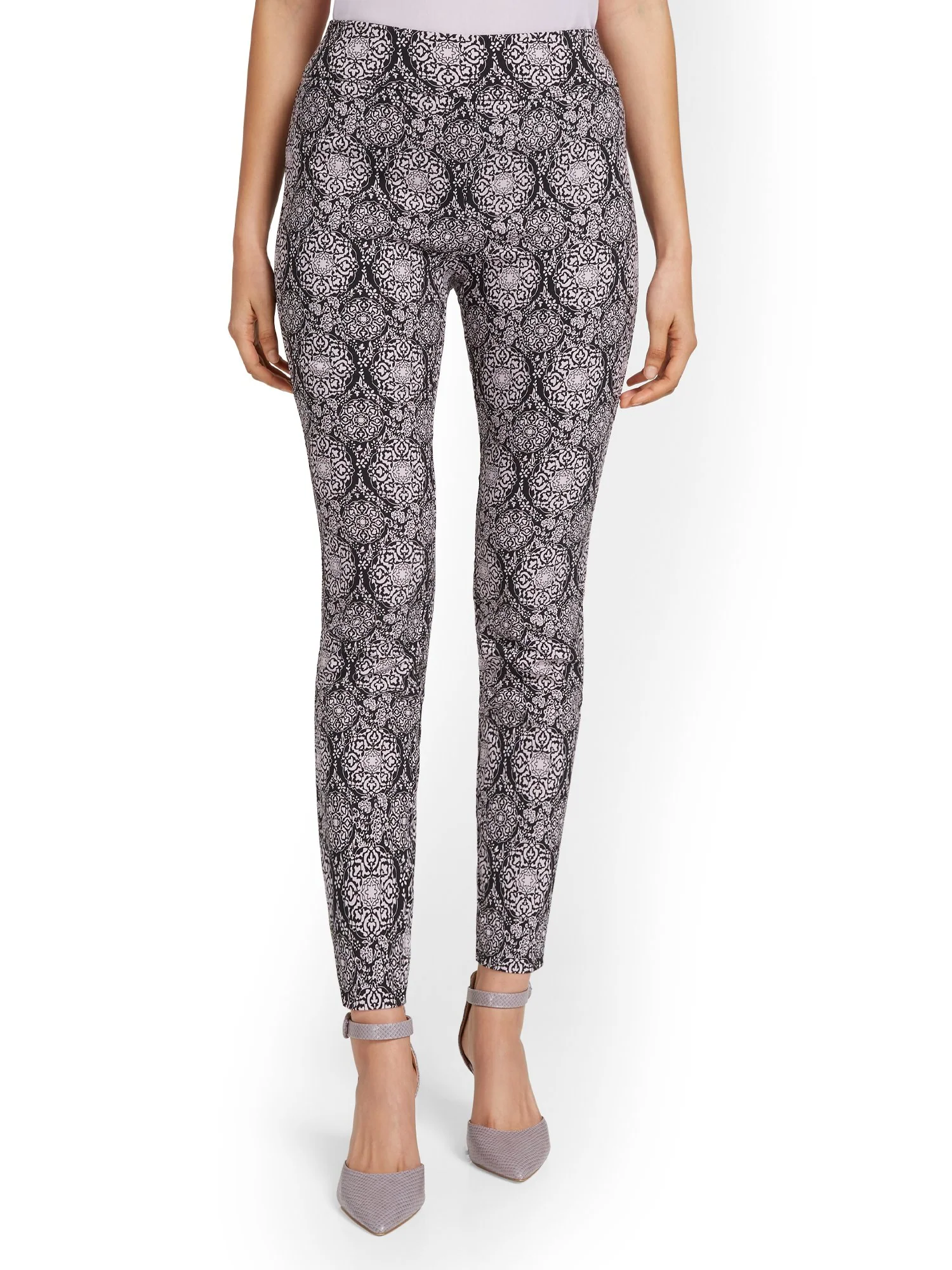 Whitney High-Waisted Pull-On Slim-Leg Pant - Brocade - Image 5