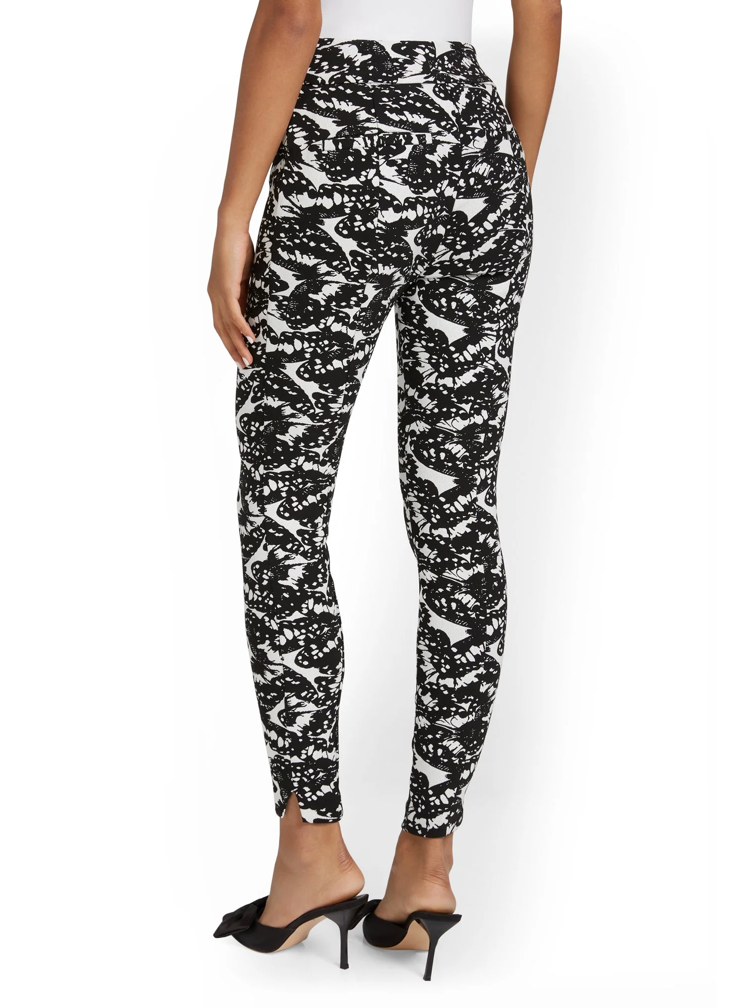 Whitney High-Waisted Pull-On Slim-Leg Pant - Butterfly-Print - Image 3