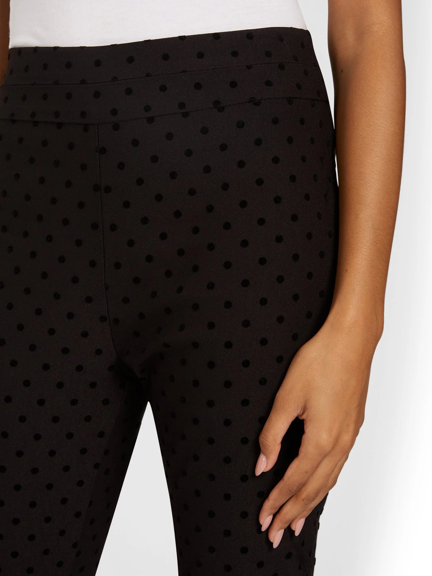 Whitney High-Waisted Pull-On Slim-Leg Pant - Dot-Print - Image 4