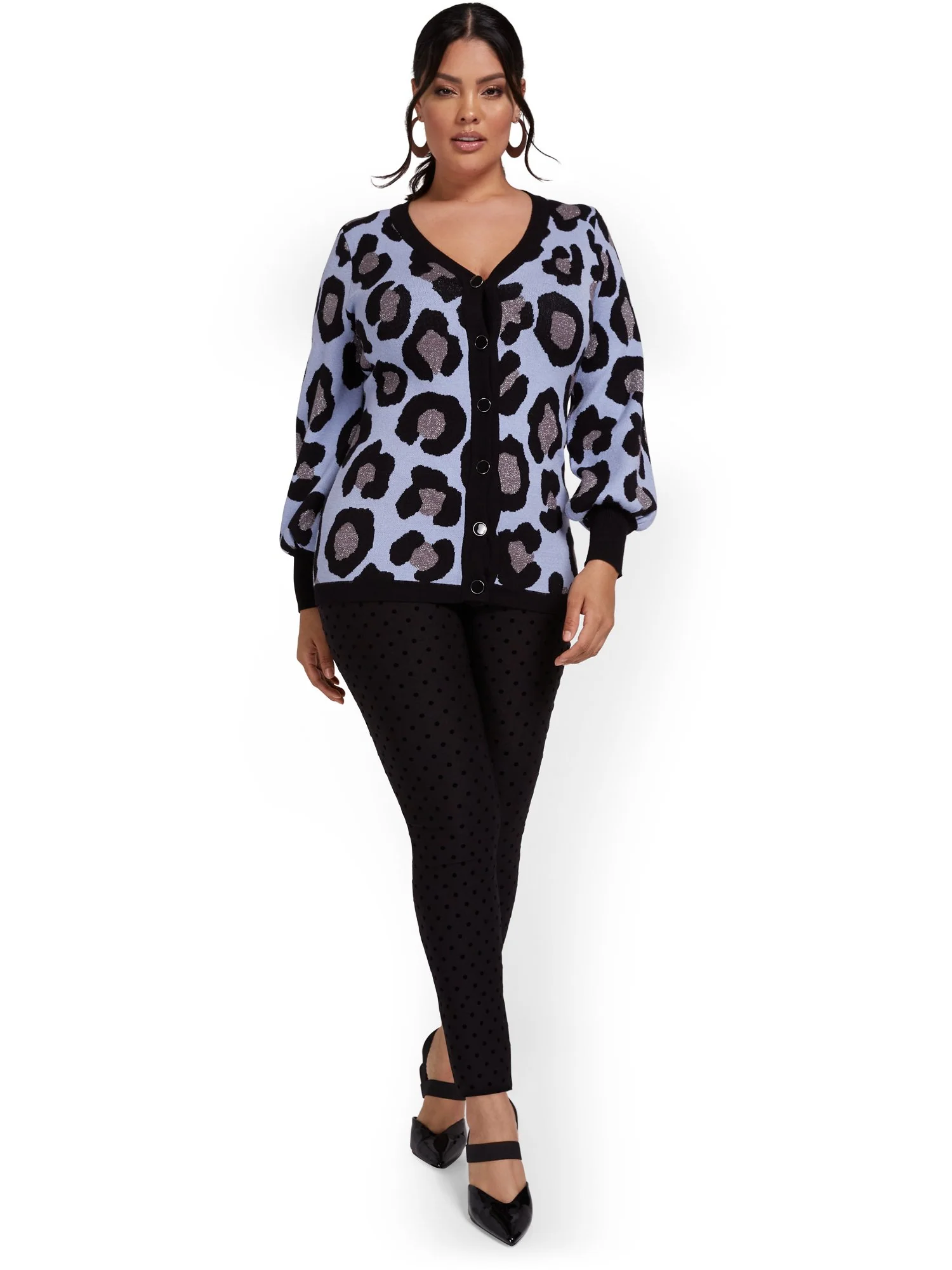 Whitney High-Waisted Pull-On Slim-Leg Pant - Dot-Print - Image 5