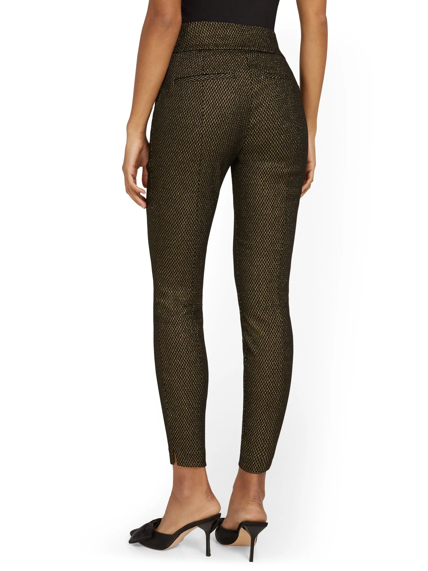Whitney High-Waisted Pull-On Slim-Leg Pant - Metallic - Image 3