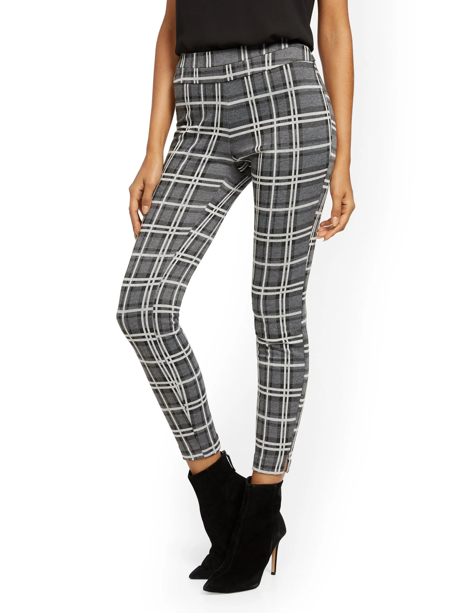 Whitney High-Waisted Pull-On Slim-Leg Pant - Plaid - 7th Avenue - Image 4