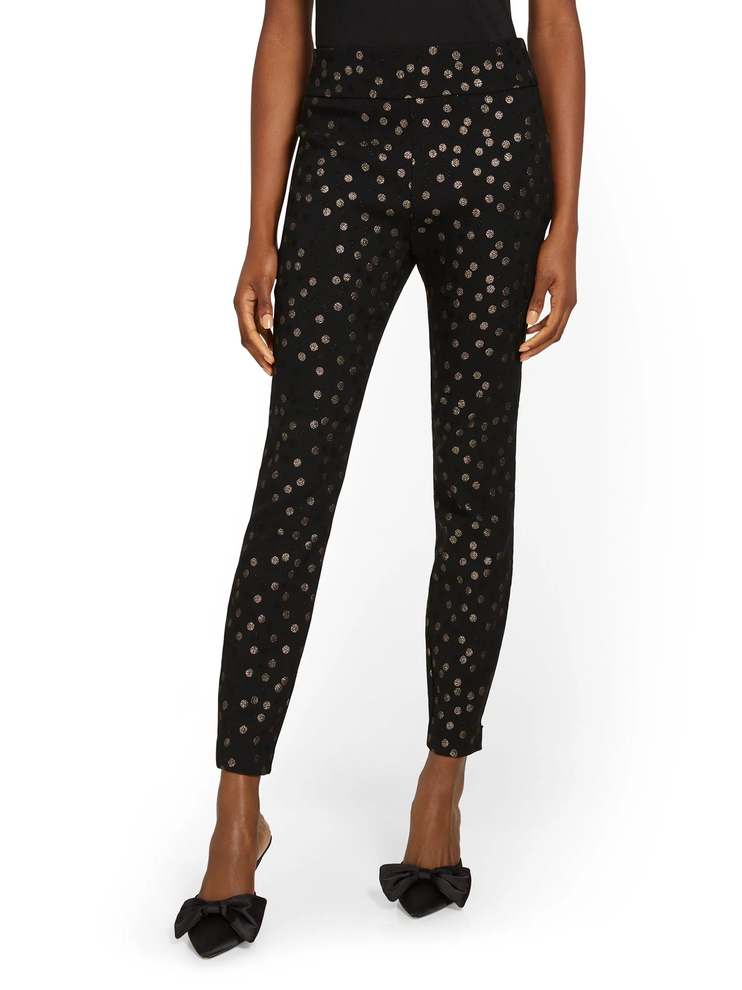 Whitney High-Waisted Pull-On Slim-Leg Pant - Polka Dot - Image 5