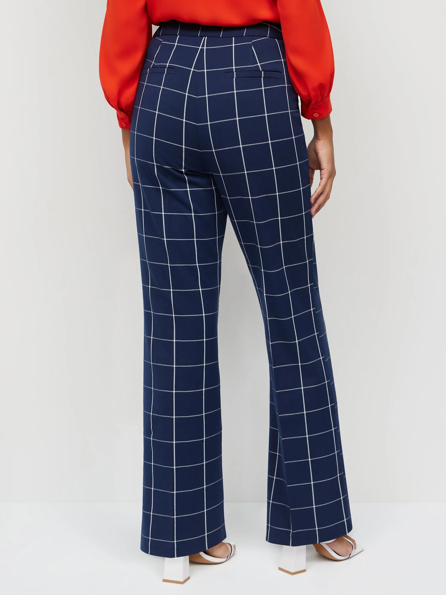 Windowpane-Print Straight-Leg Pant - Image 2