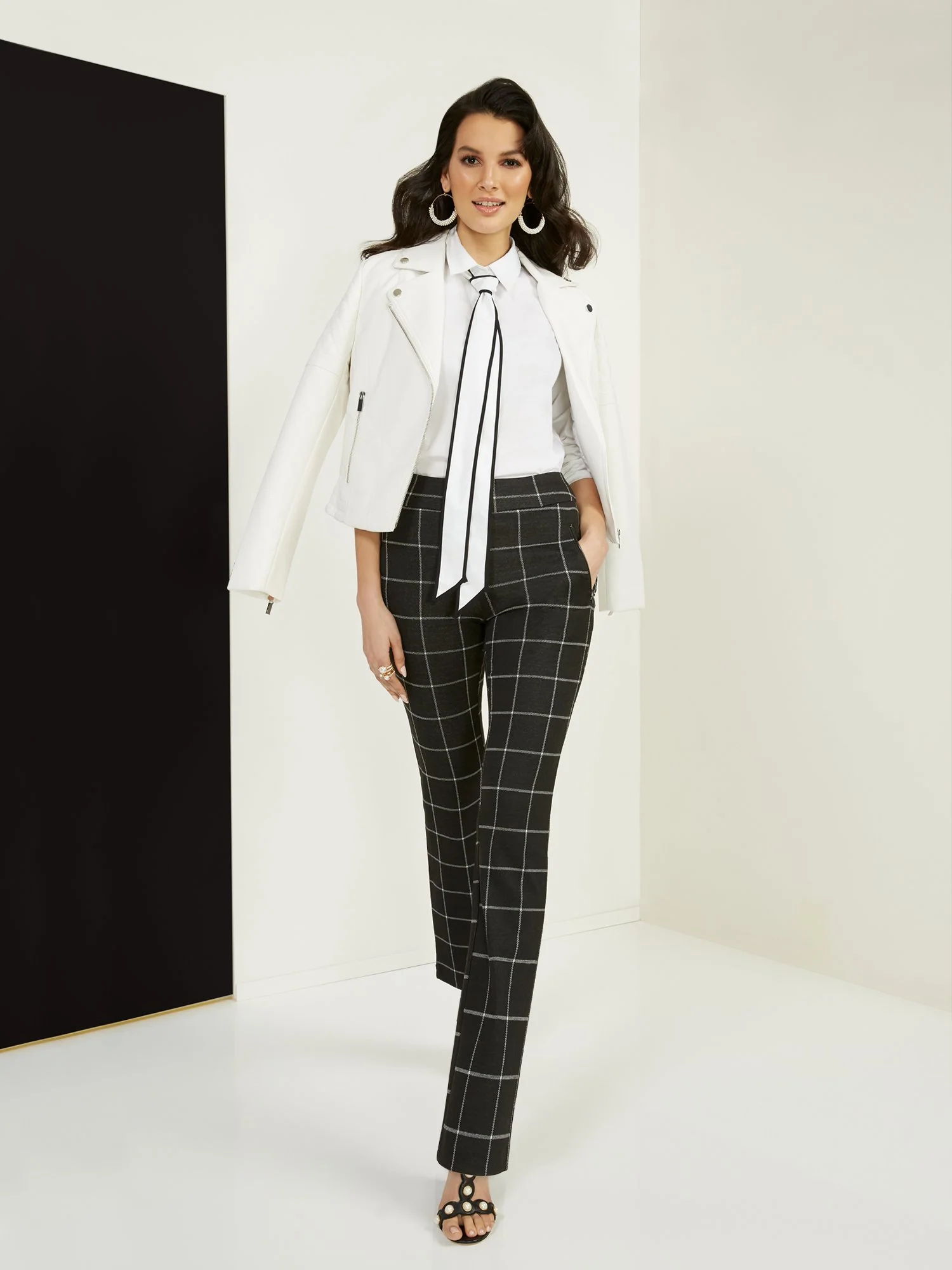 Windowpane Super High-Waisted Straight-Leg Pant - Superflex - Image 2