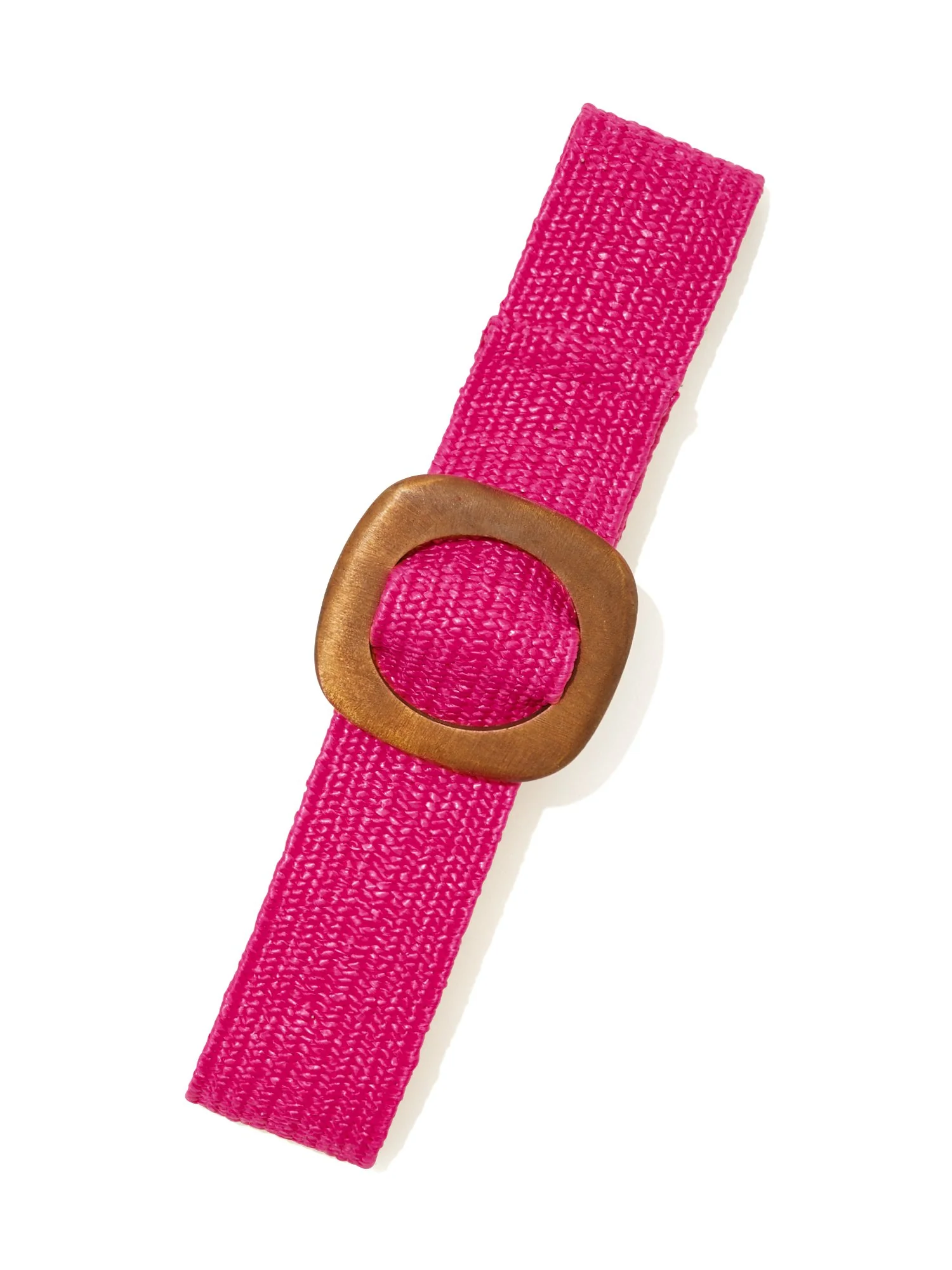 Wooden-Buckle Raffia Belt - Image 2