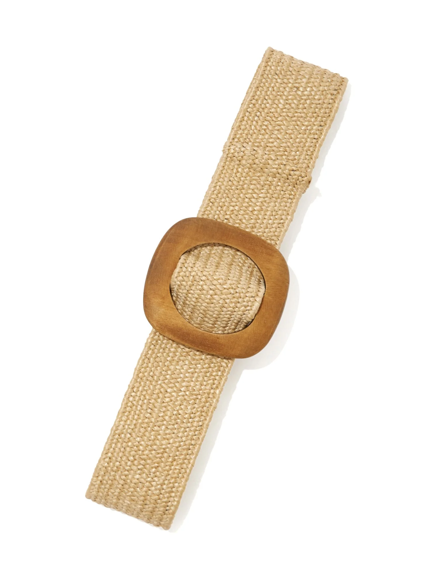 Wooden-Buckle Raffia Belt - Image 4