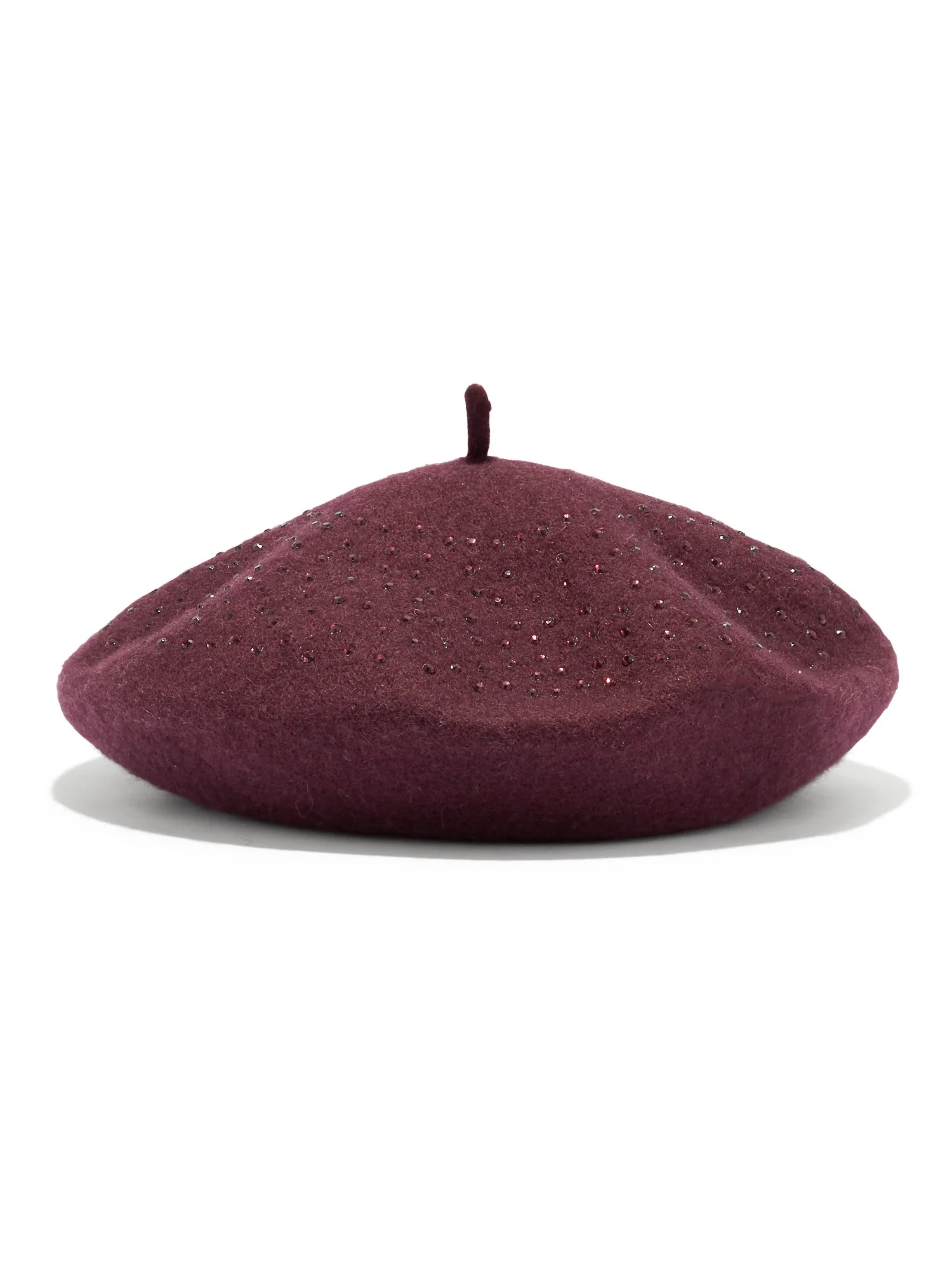 Wool-Blend Metallic Beret