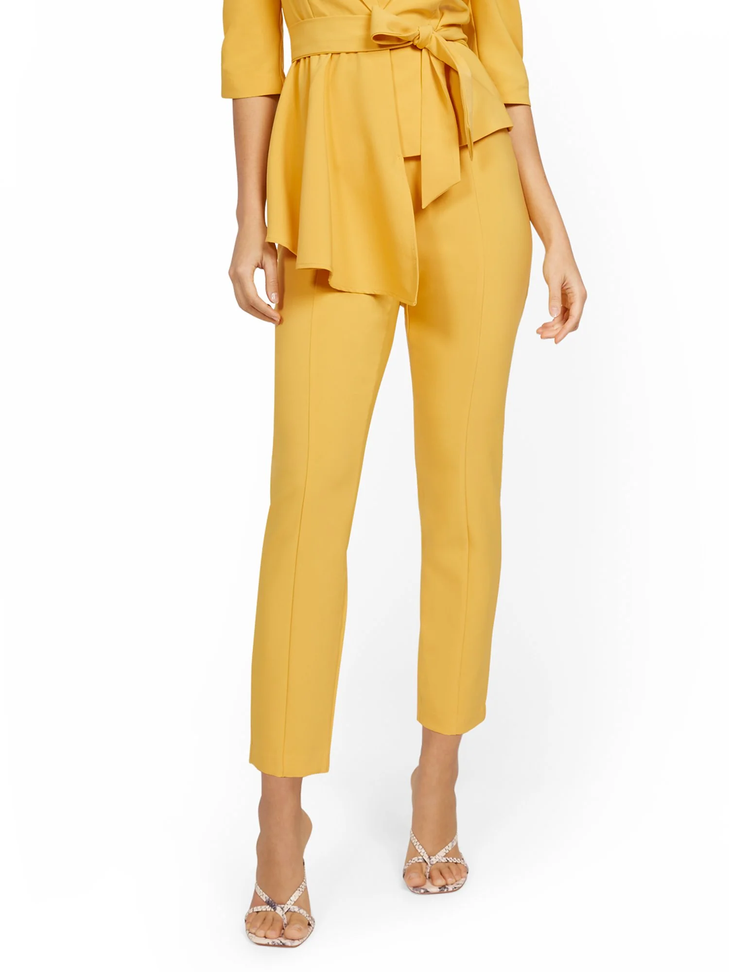 Yellow Back-Zip Straight-Leg Pant - 7th Avenue - Image 2