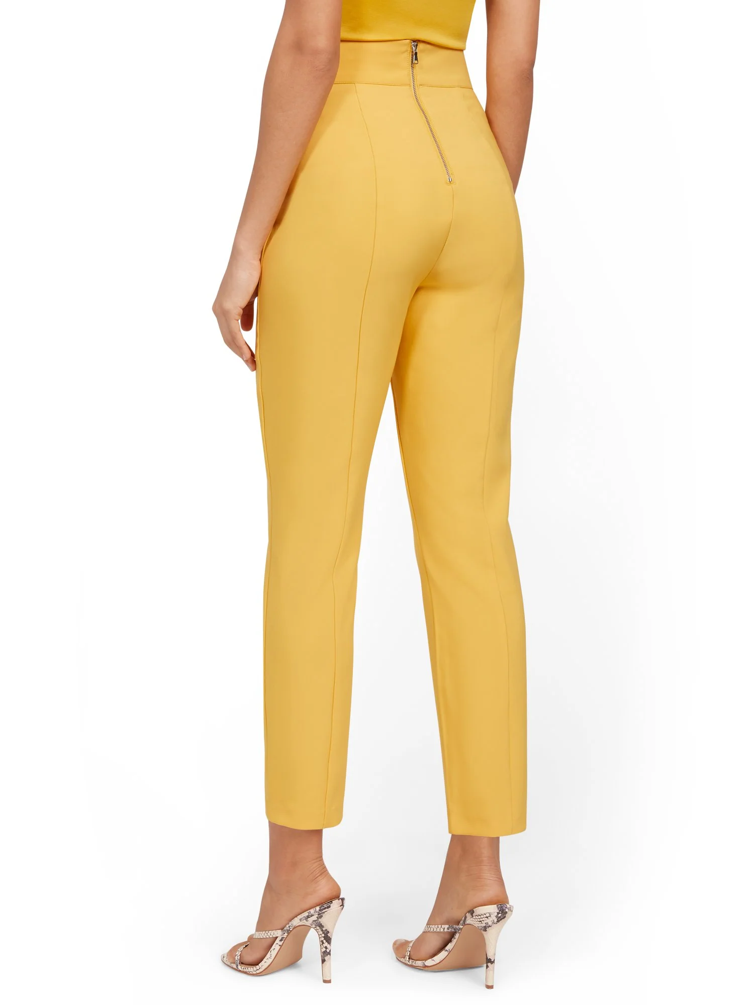 Yellow Back-Zip Straight-Leg Pant - 7th Avenue - Image 3