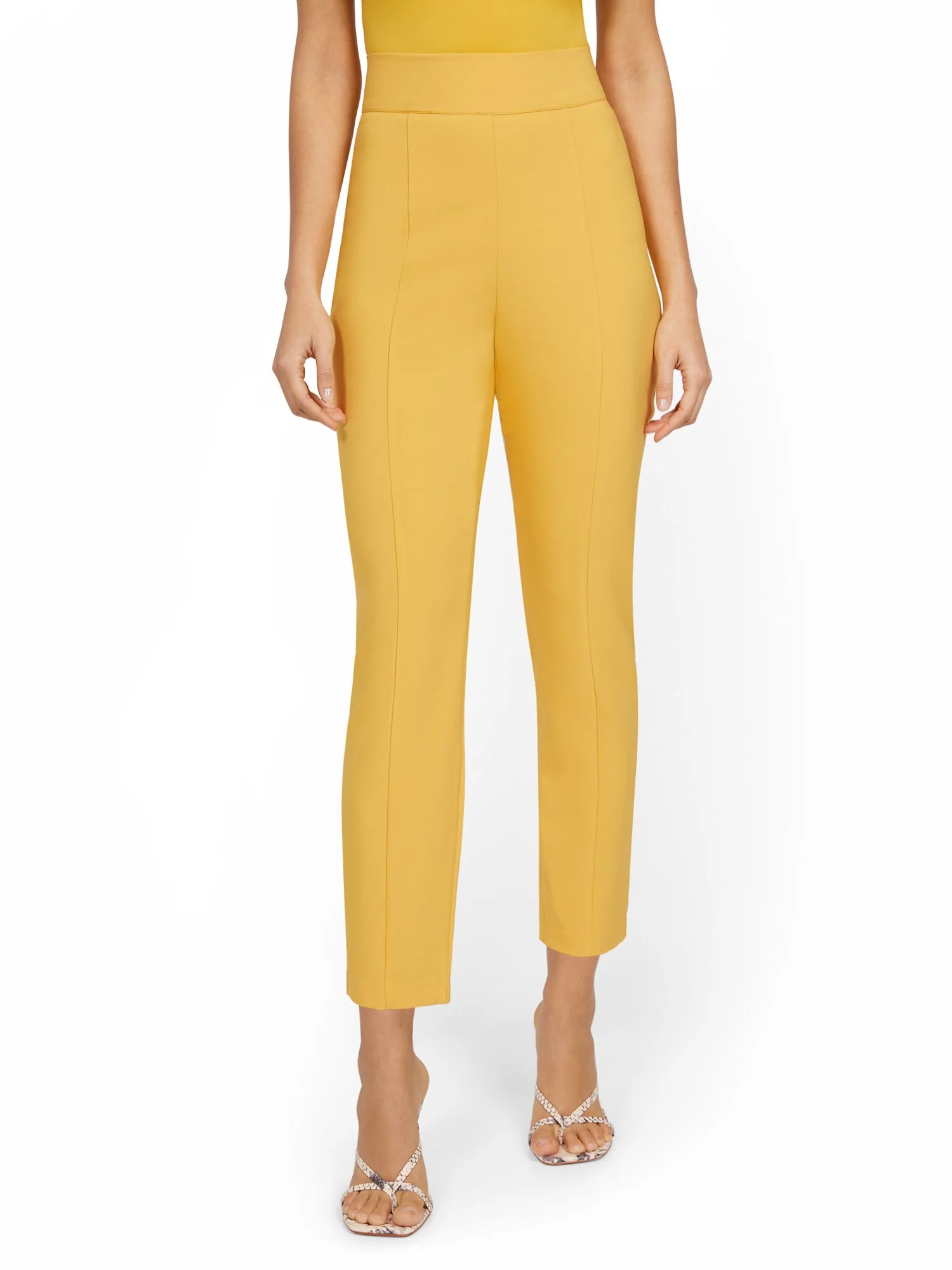 Yellow Back-Zip Straight-Leg Pant - 7th Avenue - Image 5