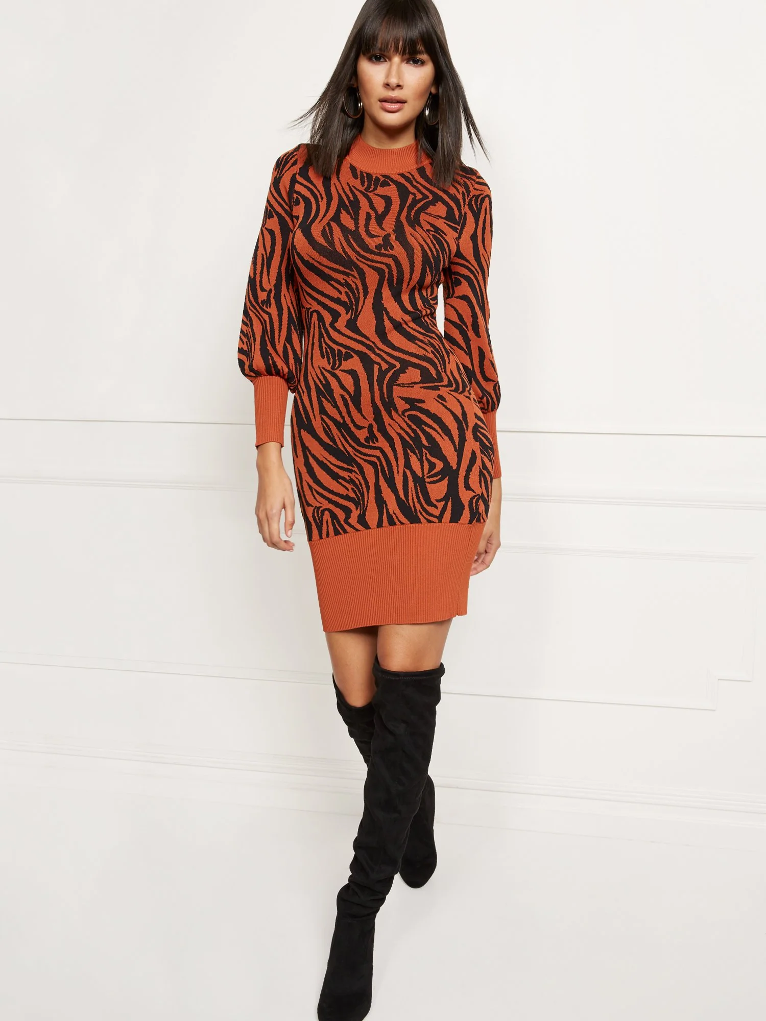 Zebra-Print Sweater Dress - Image 2