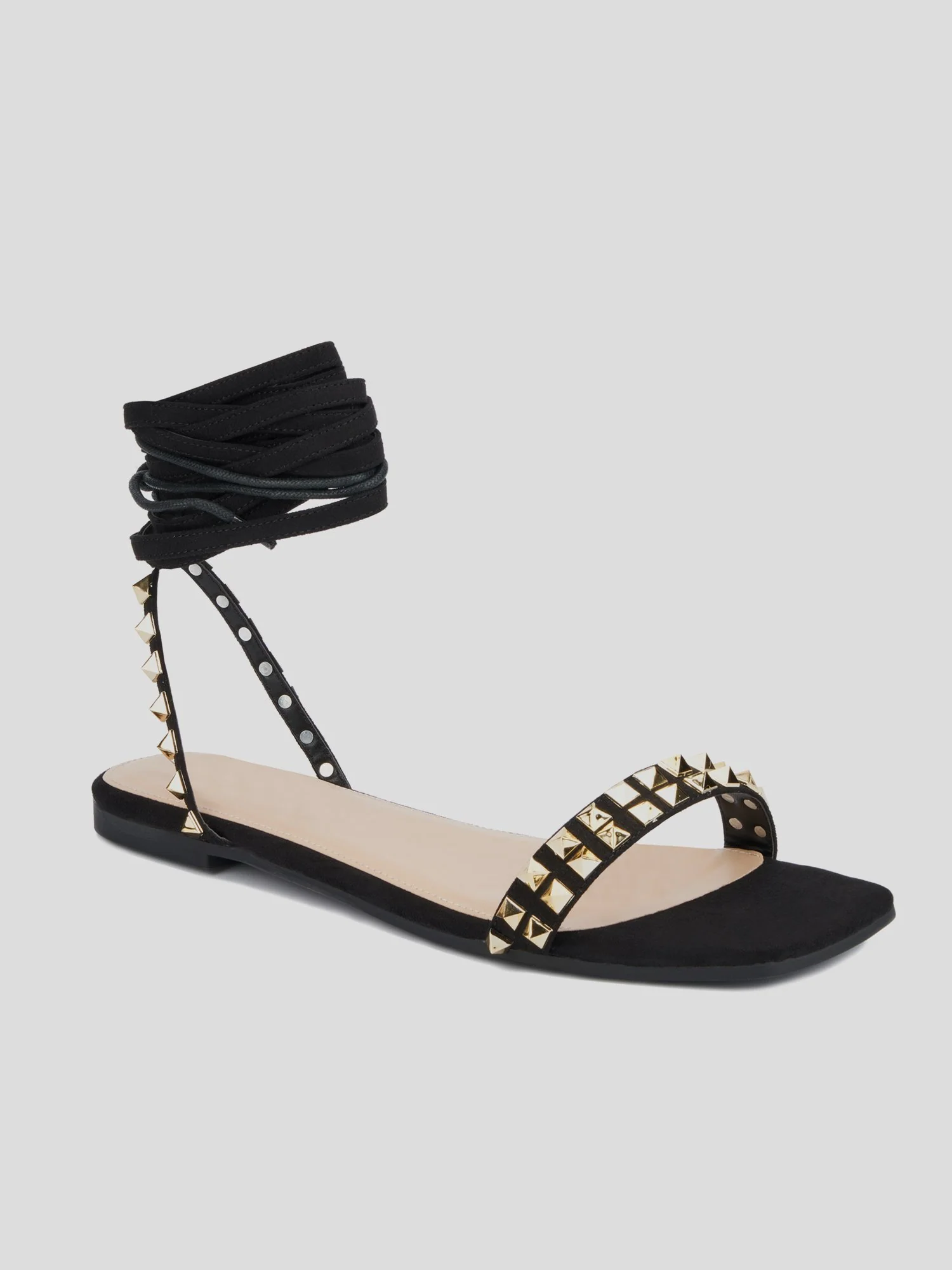 Zena Wide Width Studded Strappy Flats