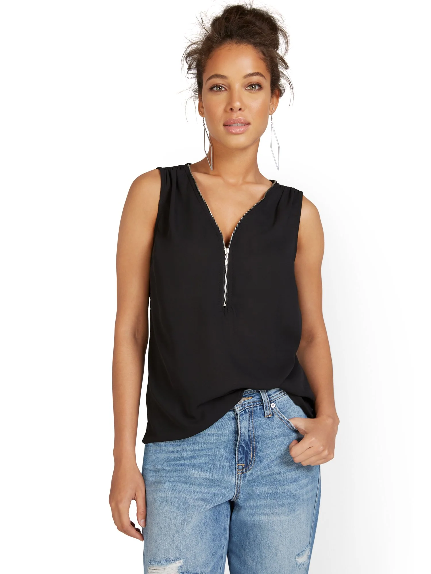 Zip-Front Blouse - Image 2
