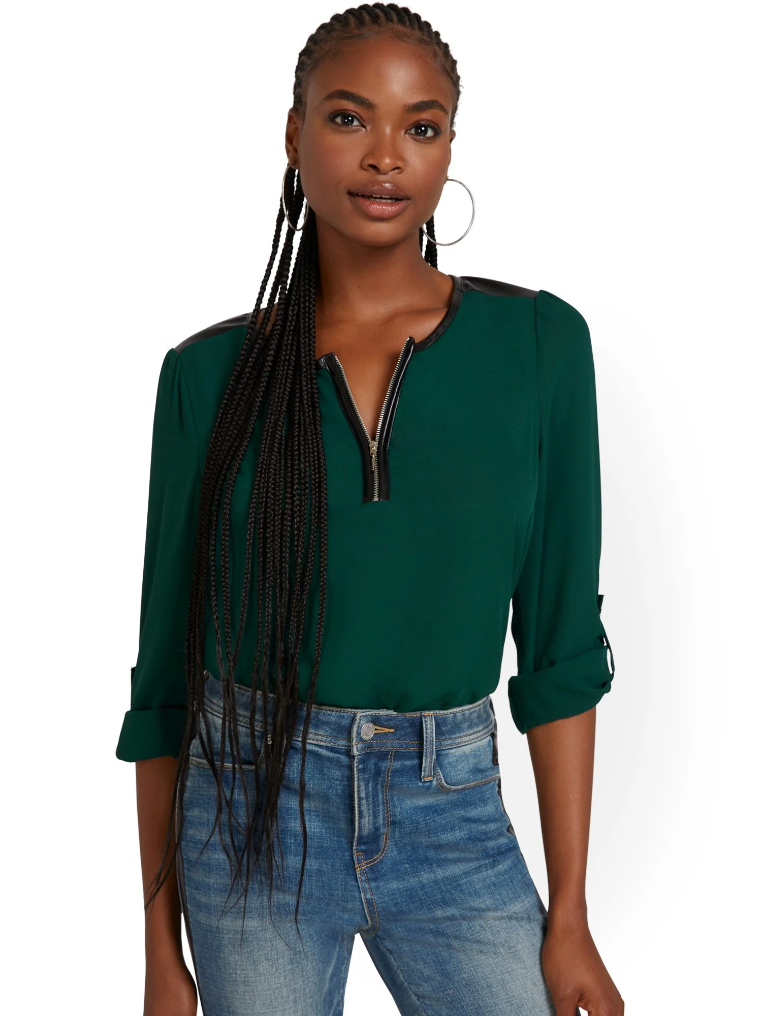 Zip-Front Blouse - Image 4