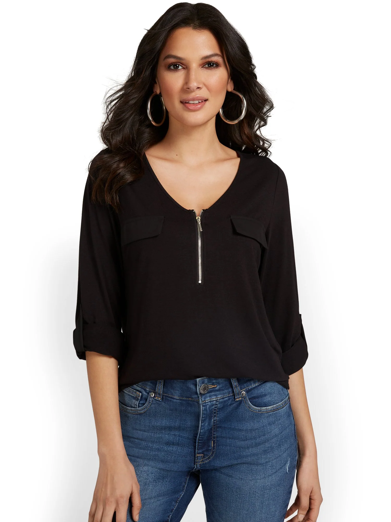 Zip-Front Top